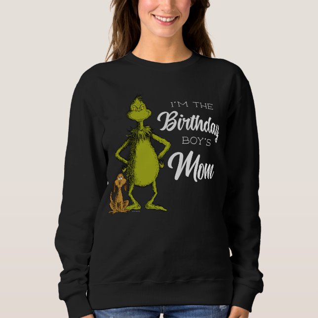 Grinch Chalkboard Birthday Boy's Mum Sweatshirt (Front)