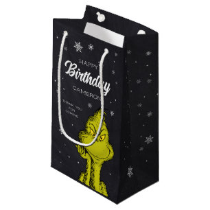 Grinch Chalkboard Birthday Favour Small Gift Bag