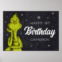 Grinch Chalkboard Birthday