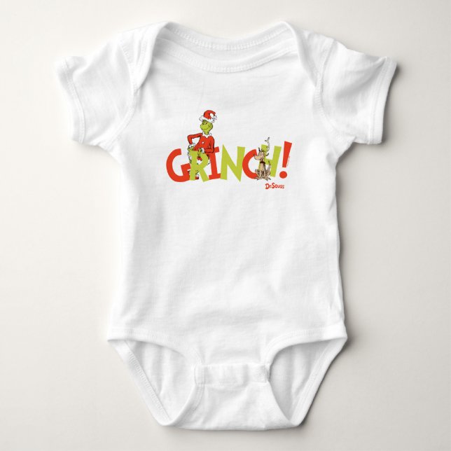 Grinch! Character Logo Graphic Baby Bodysuit (Front)