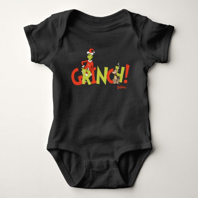 Grinch! Character Logo Graphic Baby Bodysuit (Front)
