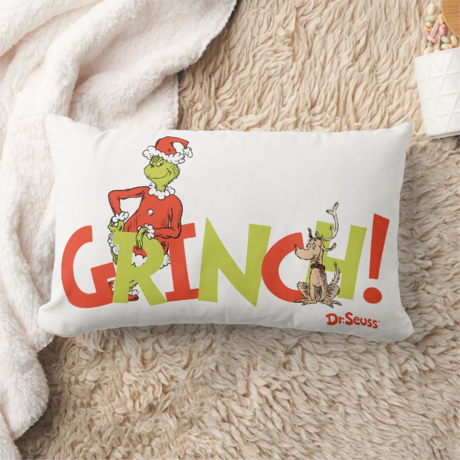 Grinch! Character Logo Graphic Lumbar Cushion (Blanket)