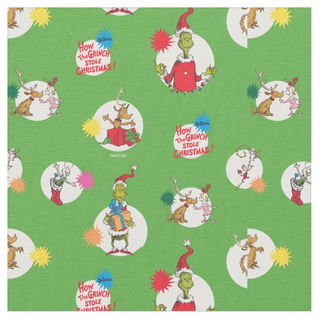 Grinch | Christmas Dot Pattern Fabric (Close Up)
