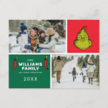 Grinch Christmas Family Photo Collage Holiday Postcard<br><div class="desc">Personalise this cute Mr. Grinch Holiday Card by adding your favourite family photo and custom text!</div>