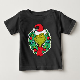 Grinch   Christmas Holiday Wreath Baby T-Shirt
