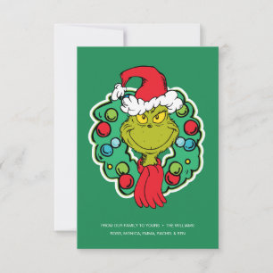 Grinch Christmas Holiday Wreath Card