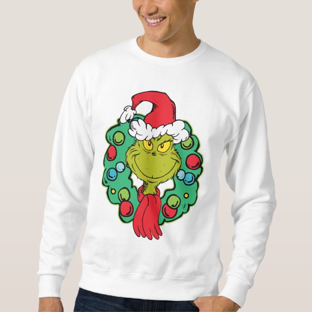 Grinch | Christmas Holiday Wreath Sweatshirt (Front)