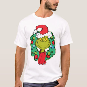 Grinch Christmas Holiday Wreath T-Shirt