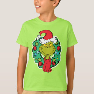 Grinch Christmas Holiday Wreath T-Shirt