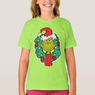 Grinch   Christmas Holiday Wreath T-Shirt