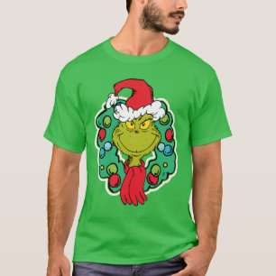 Grinch   Christmas Holiday Wreath T-Shirt