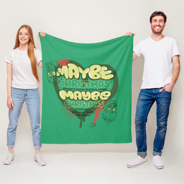 Grinch | Christmas Quote Fleece Blanket (In Situ)