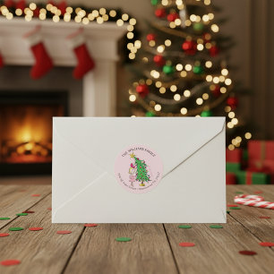 Grinch   Cindy-Lou Who Christmas Address Classic Round Sticker