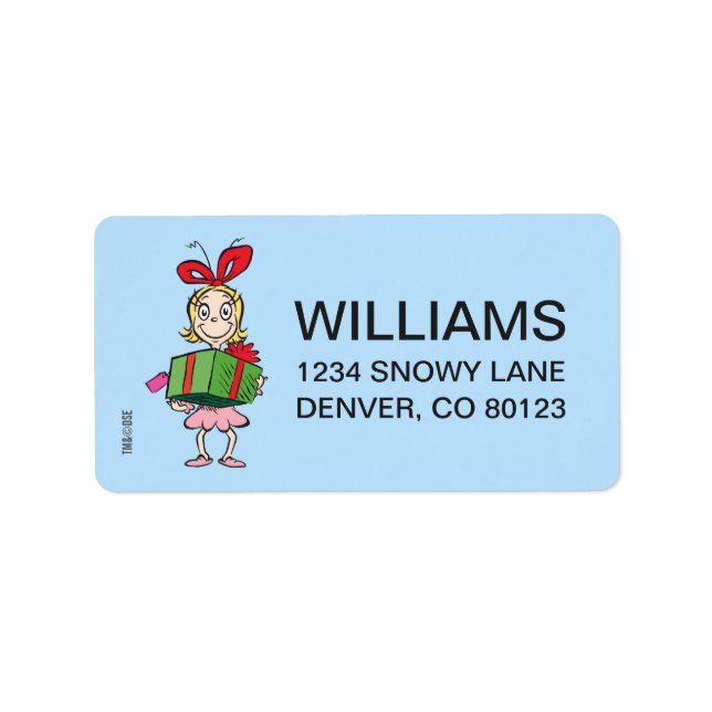 Grinch | Cindy-Lou Who - Holding Present Label (Front)