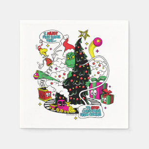 Grinch Colourful Christmas Graphic Napkin