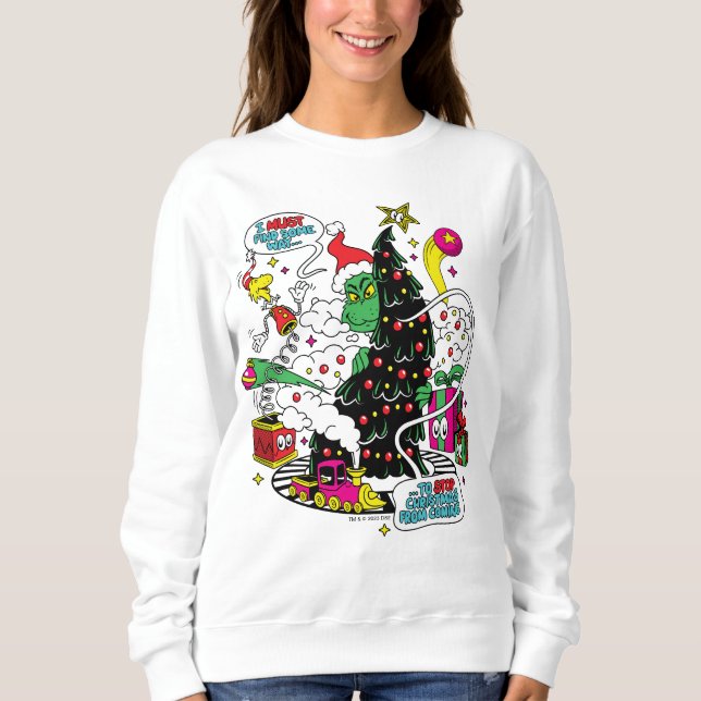 Grinch Colourful Christmas Graphic Sweatshirt (Front)