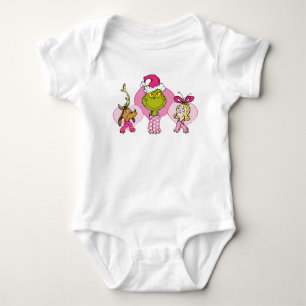 Grinch Crew in Pink Valentine's Portrait Baby Bodysuit