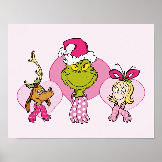 Grinch Crew in Pink Valentine's Portrait Poster (Front)