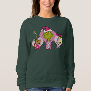 Grinch Crew in Pink Valentine's Portrait Sweatshirt