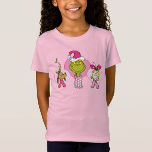 Grinch Crew in Pink Valentine's Portrait T-Shirt