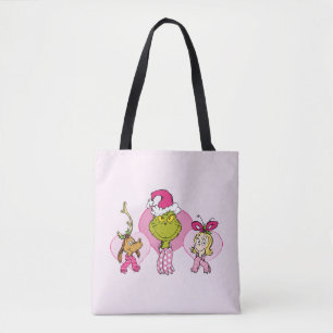 Grinch Crew in Pink Valentine's Portrait Tote Bag
