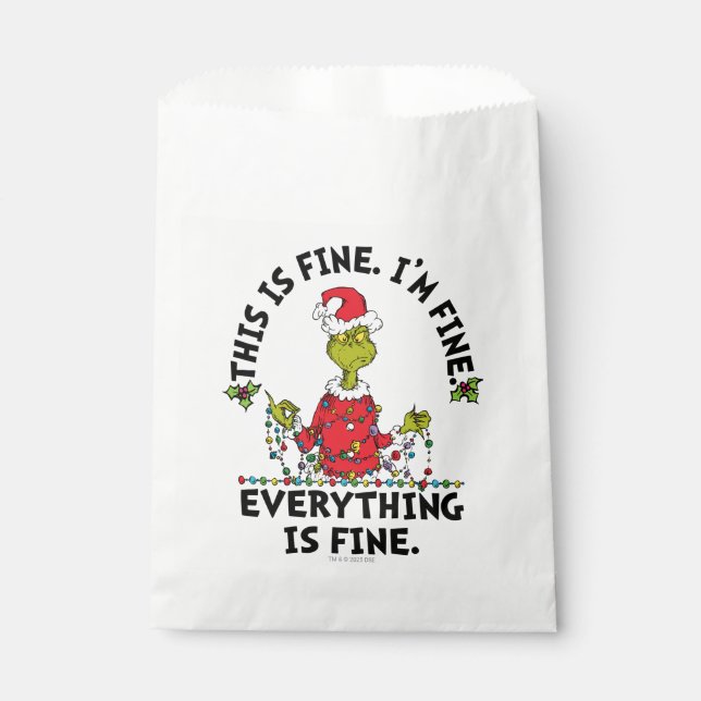 Grinch | Everything is Fine Favour Bags (Front)