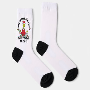 Grinch Everything is Fine Socks