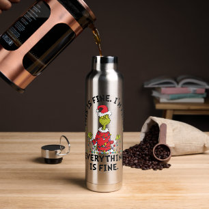 Grinch   Everything is Fine Water Bottle