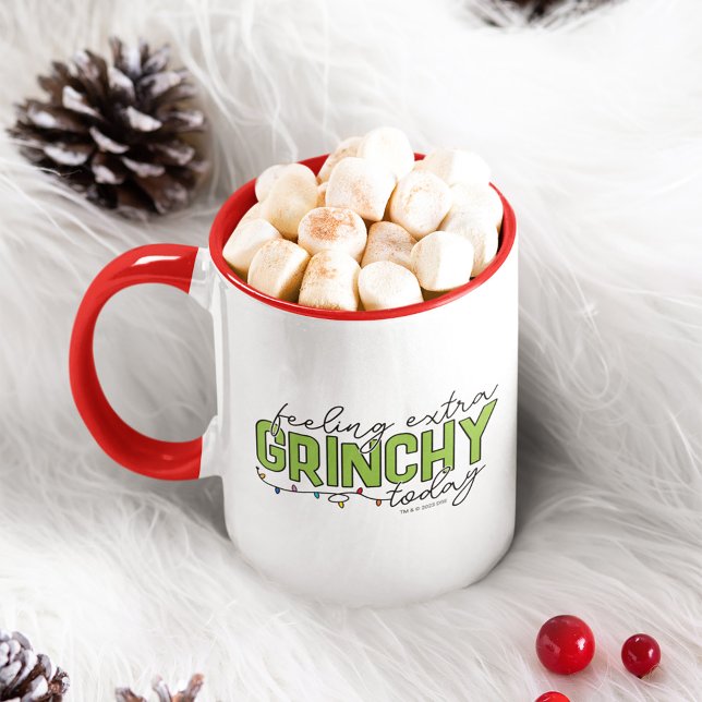 Grinch | Feeling Extra Grinchy Today Mug (Mug full of marshmallows)