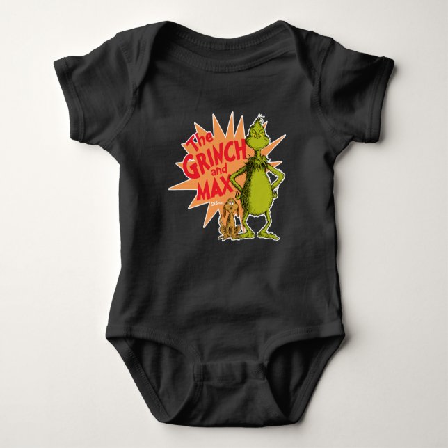 Grinch | Grinch & Max Starburst Baby Bodysuit (Front)
