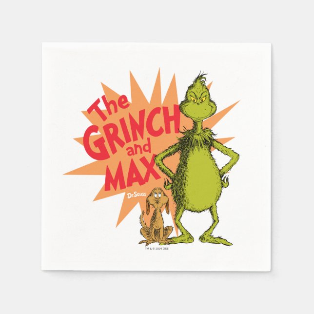 Grinch | Grinch & Max Starburst Napkin (Front)