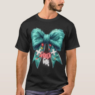 Grinch Grit. Nurse. Grinch Holiday Bow T-Shirt