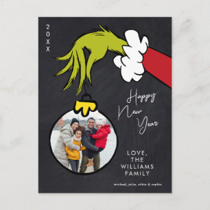 Grinch Happy New Year - Holiday Photo Postcard