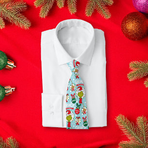 Grinch Happy Wholidays Pattern Tie