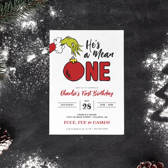 Grinch He's a Mean One 1st Birthday (Creator Uploaded)