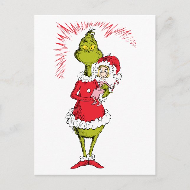 Grinch Holds Cindy Lou Who Postcard (Front)
