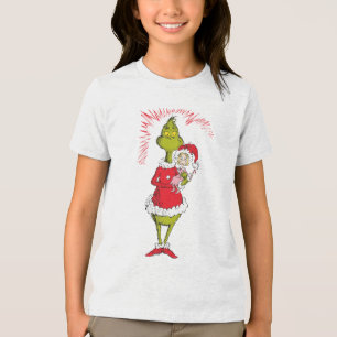 Grinch Holds Cindy Lou Who Tri-Blend Shirt