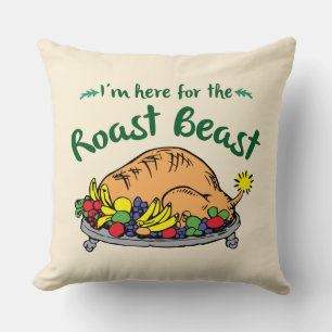 Grinch I'm Here for the Roast Beast Quote Cushion