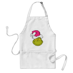 Grinch in Pink Santa Hat Standard Apron