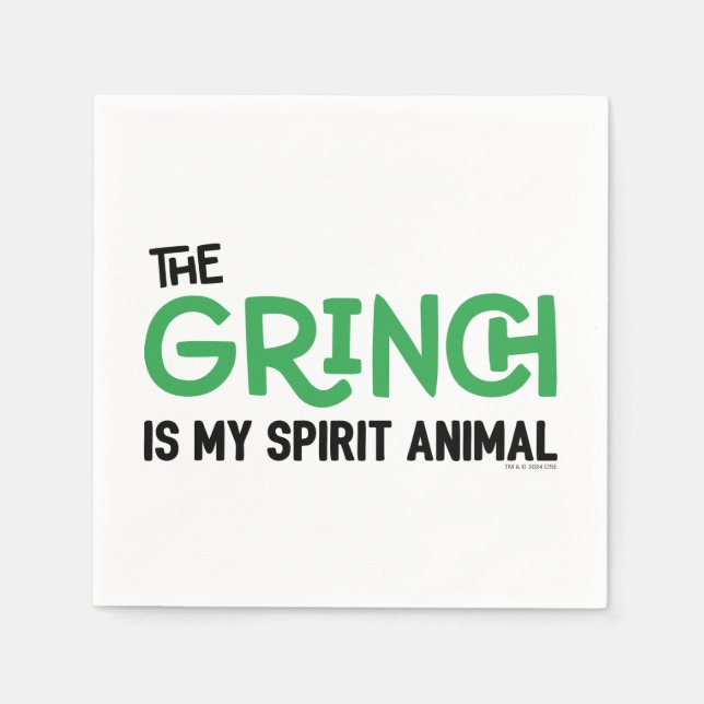 Grinch is my Spirit Animal Quote Napkin (Front)