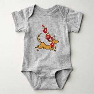 Grinch   Max Christmas Pointsettia Baby Bodysuit