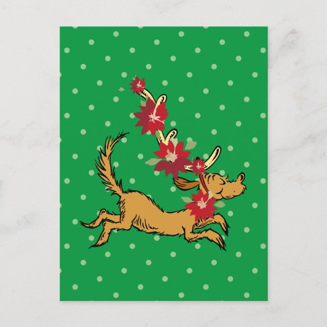 Grinch | Max Christmas Pointsettia Postcard (Front)