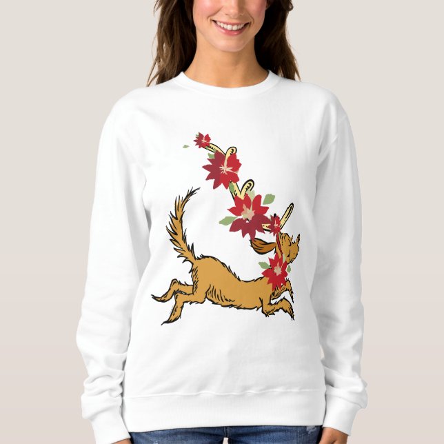 Grinch | Max Christmas Pointsettia Sweatshirt (Front)