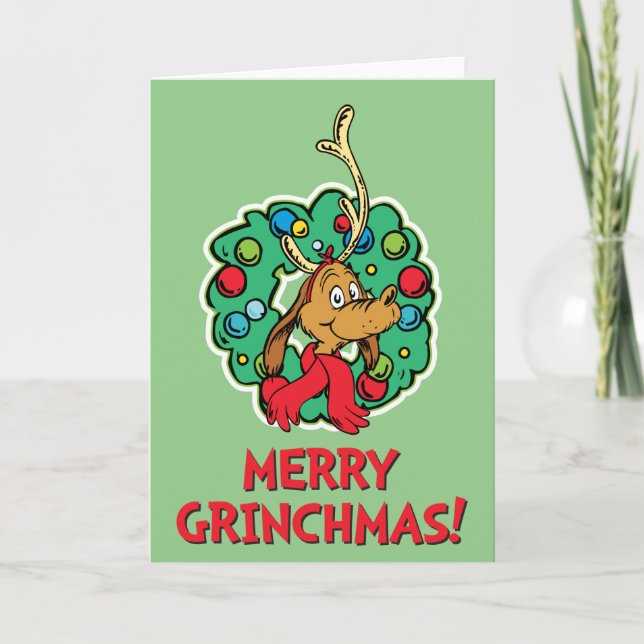 Grinch | Max Christmas Wreath Holiday Card (Front)