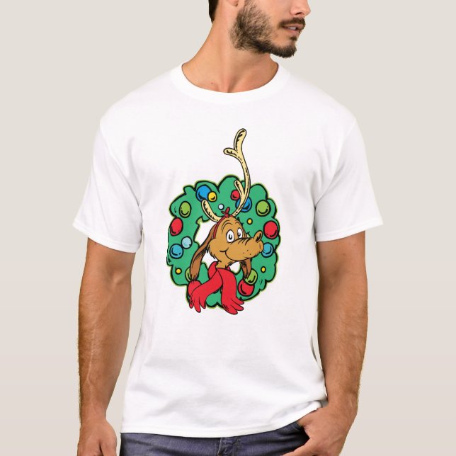 Grinch | Max Christmas Wreath T-Shirt (Front)