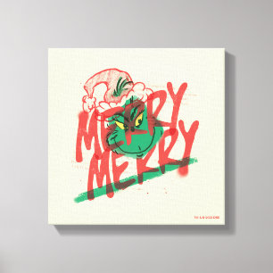 Grinch   Merry Merry Grunge Graphic Canvas Print