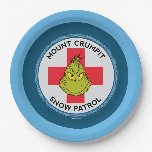 Grinch | Mt. Crumpit Snow Patrol Paper Plate (Front)