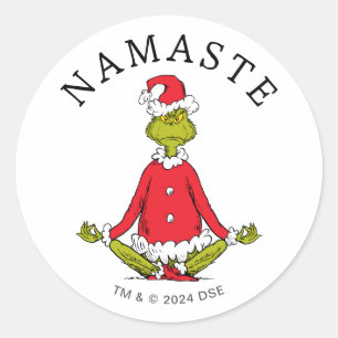 Grinch   Namaste Santa Claus Classic Round Sticker