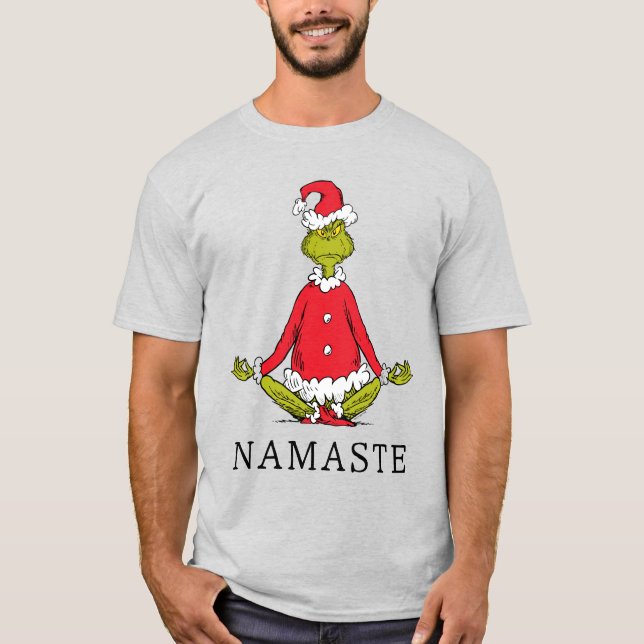 Grinch | Namaste Santa Claus T-Shirt (Front)