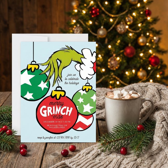 Grinch Ornament Christmas Party Holiday Card (Creator Uploaded)